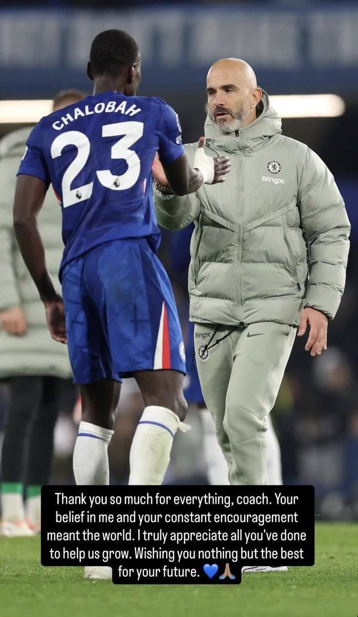  查洛巴告别马雷斯卡：衷心感激你为帮助我们成长所付出的一切